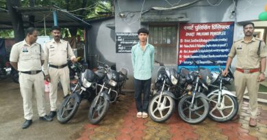 बाइक चोर को पकड़ने में कोरबा पुलिस को मिली सफलता, 5 नग मोटरसाइकिल बरामद